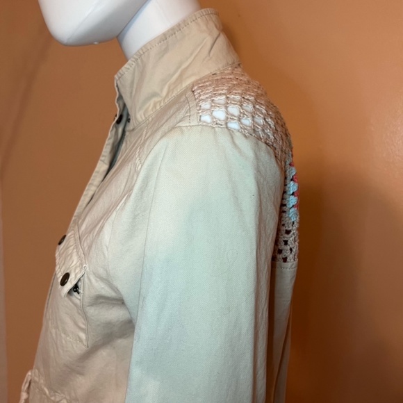NWOT Cotton Jacket Native-Themed Crochet Back - Picture 7 of 11